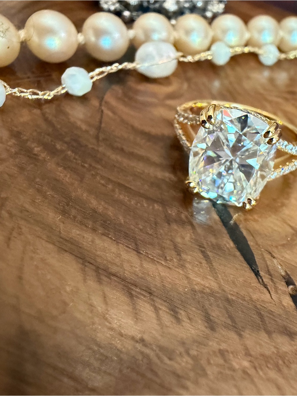 6 ct Moissanite 18k gold over 925 ring size 6.25
